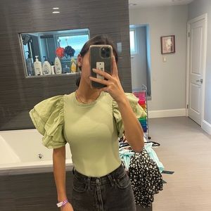 zara ruffle bodysuit